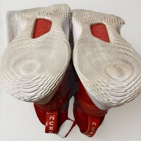 Under Armour Steph Curry 8 Flow TB 3024785-605 Red Patent White Men's 14 Shoes - Picture 11 of 11